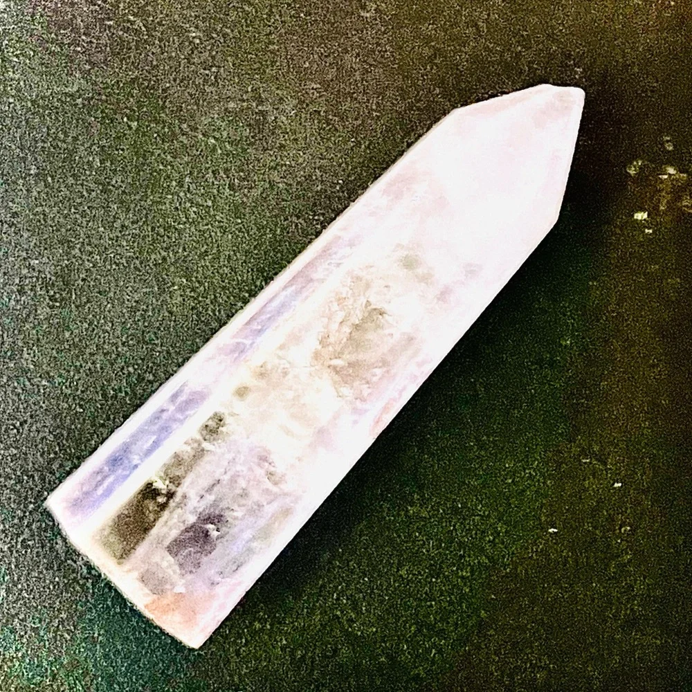 New Natural Rare Ferruginous Quartz Crystal Clear Red Line Small Tower Stone